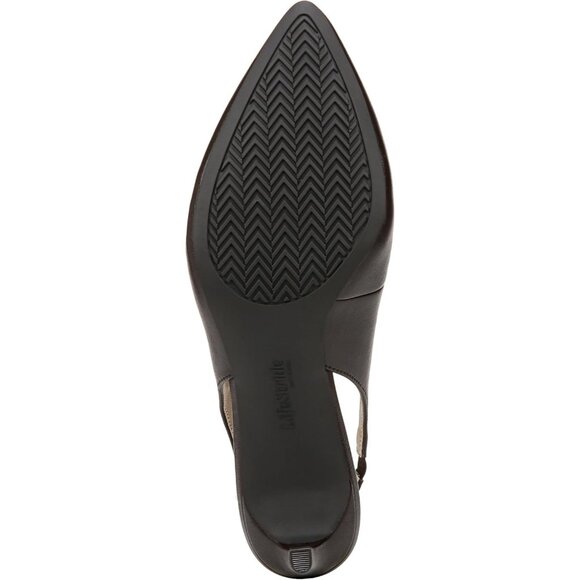 LifeStride Womens Dark Chocolate Polyurethane (PU) Slingback Kitten Heel Pump - Picture 4 of 9